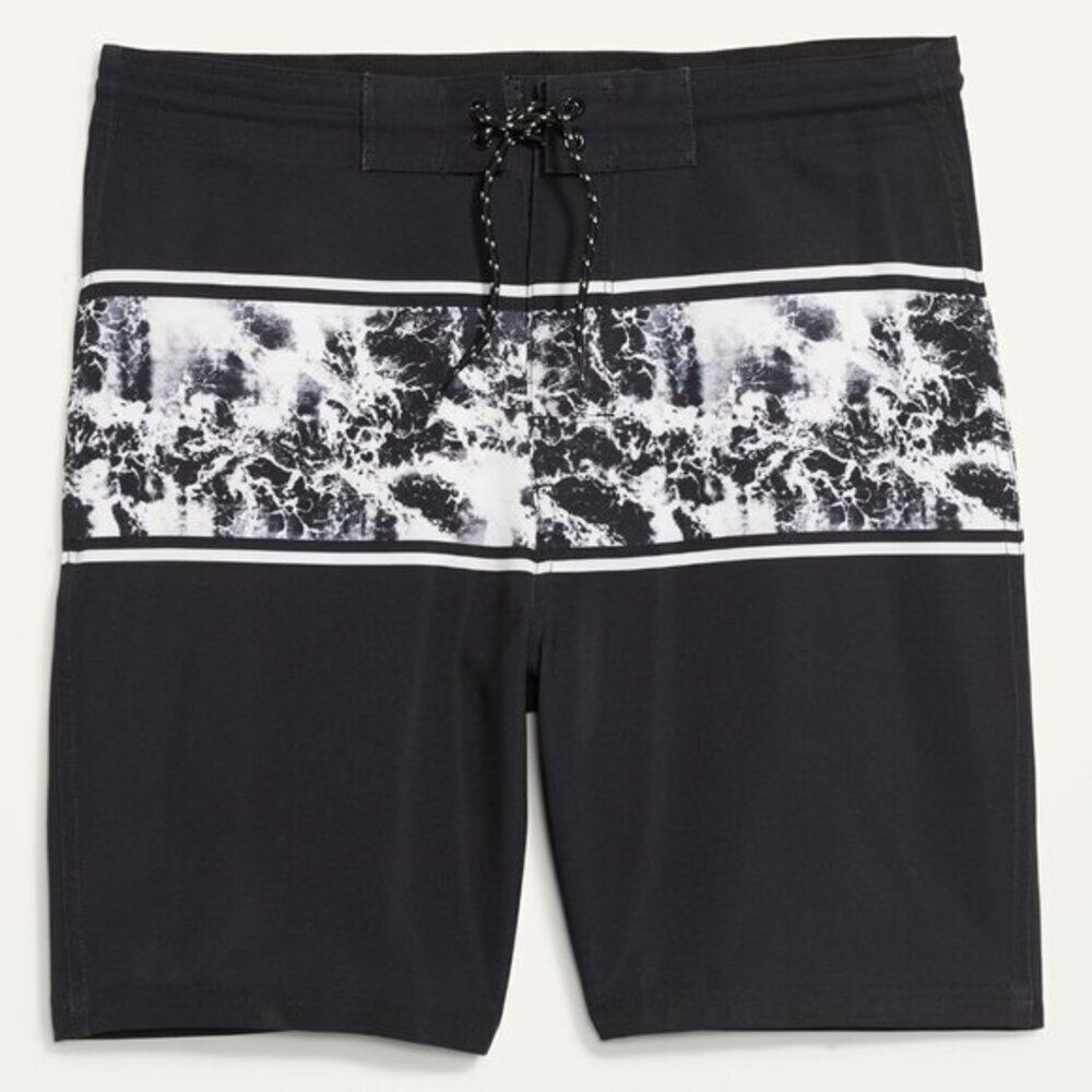 Old Navy Men's Quick Dry Twill Built-In Flex Board Shorts 7.5" Black Size 54